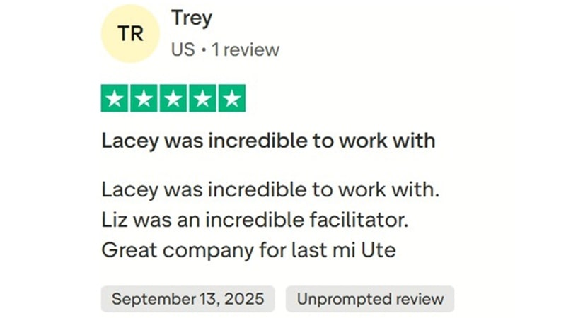 Trustpilot client review