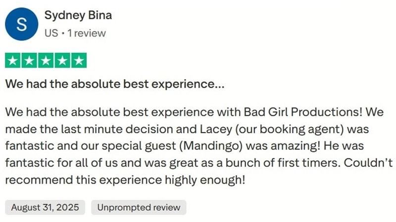 Trustpilot client review