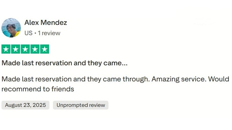 Trustpilot client review