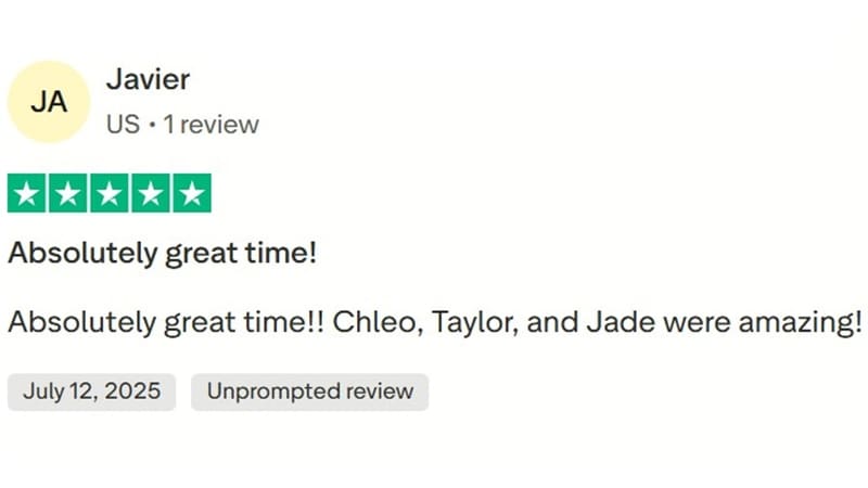 Trustpilot client review