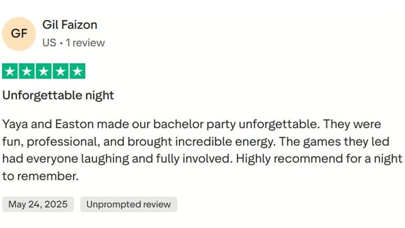 Trustpilot client review