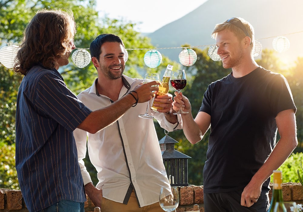 Guys Toasting with Wine